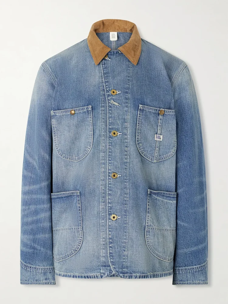 Stockton Corduroy-Trimmed Denim Jacket