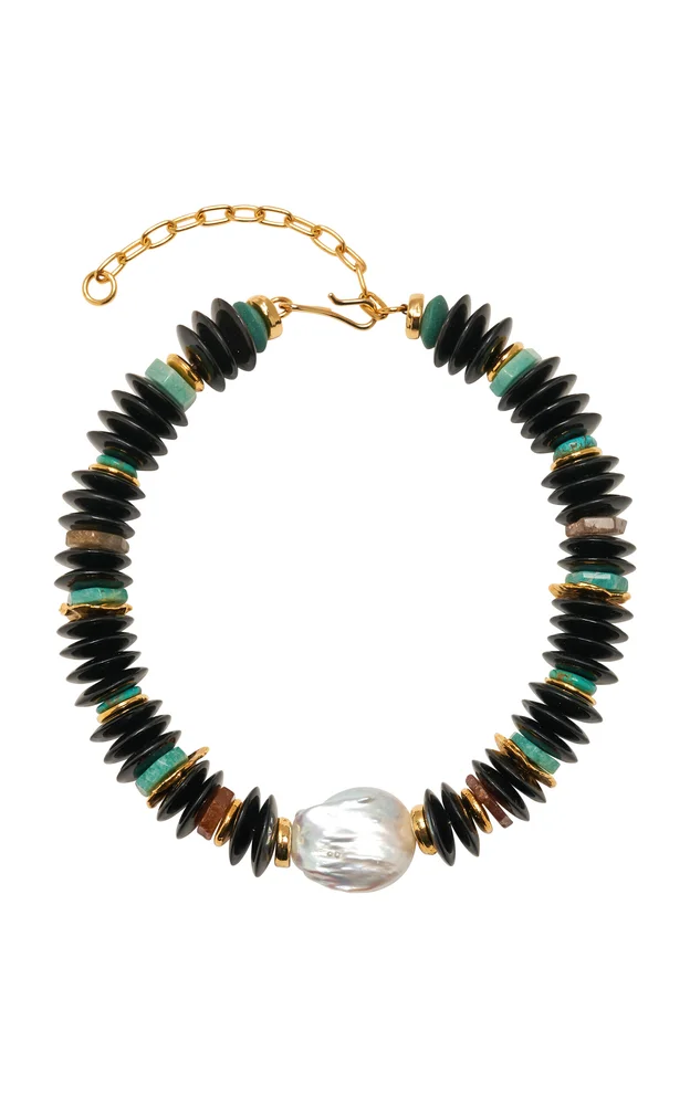 Milano Pearl Necklace In Horn
