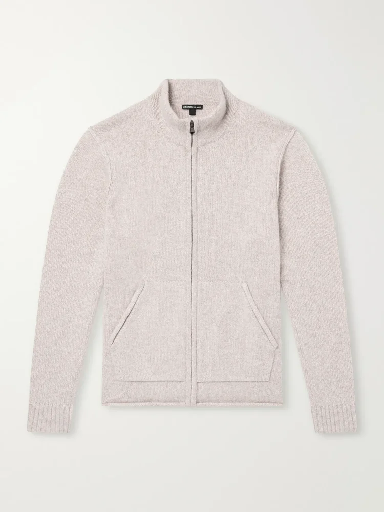 Cashmere Zip-Up Cardigan