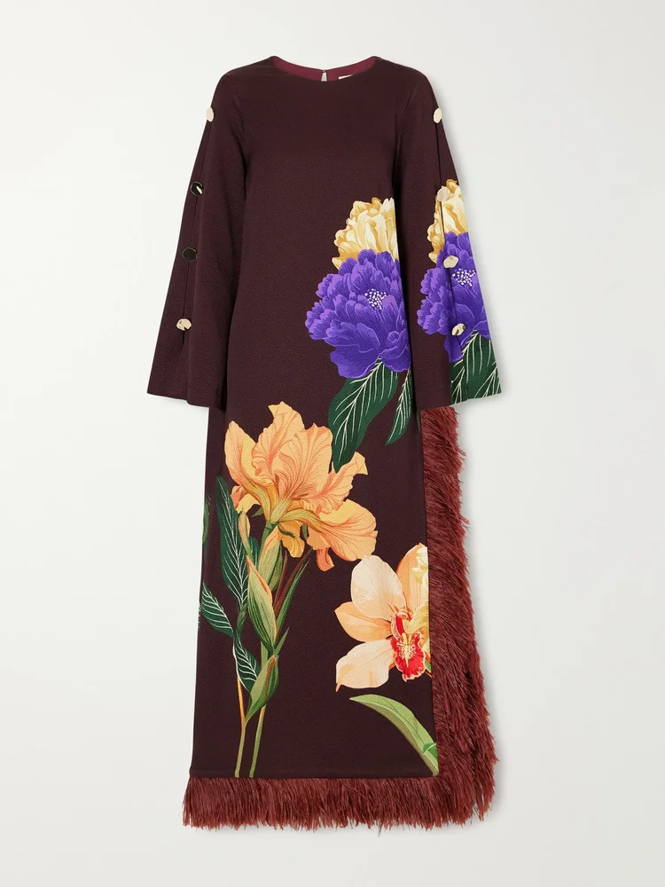 Brunetta floral-print cotton-blend jacquard maxi dress