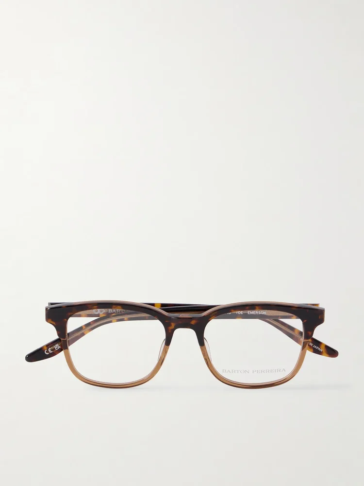 Emerson square-frame tortoiseshell acetate optical glasses
