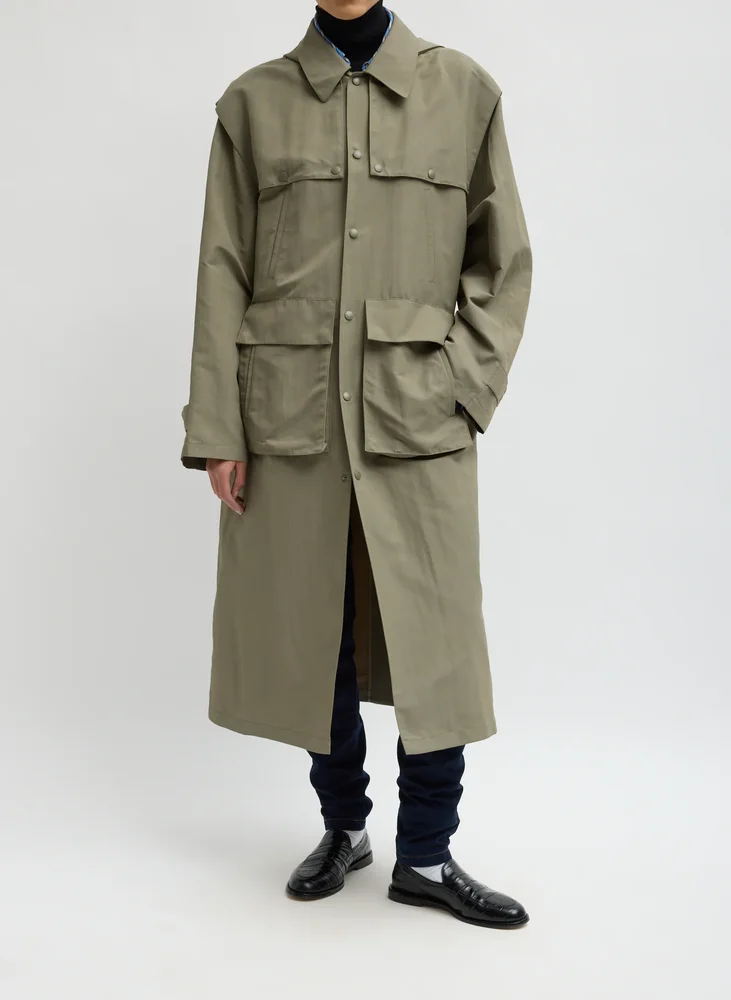 Techy Twill Frank Trench with Hood