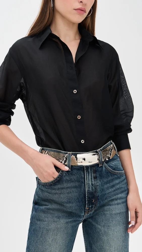 Milou Domed Croc Embossed Belt