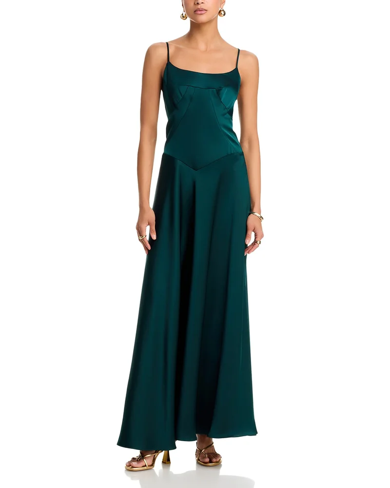 Satin Lace Up Back Gown - Exclusive