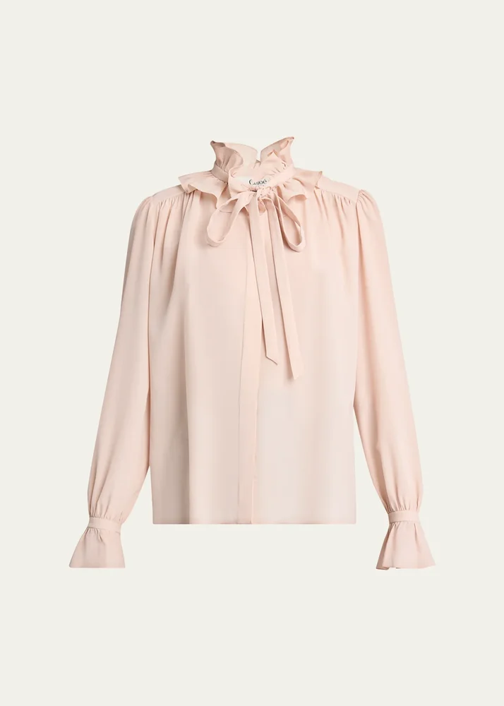Ruffled Silk Blouse