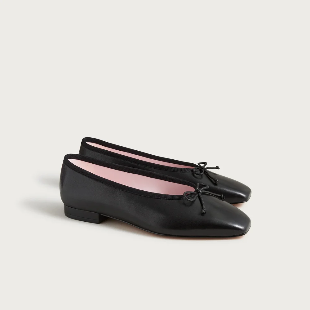 J.Crew Sophie square-toe ballet flats in leather
