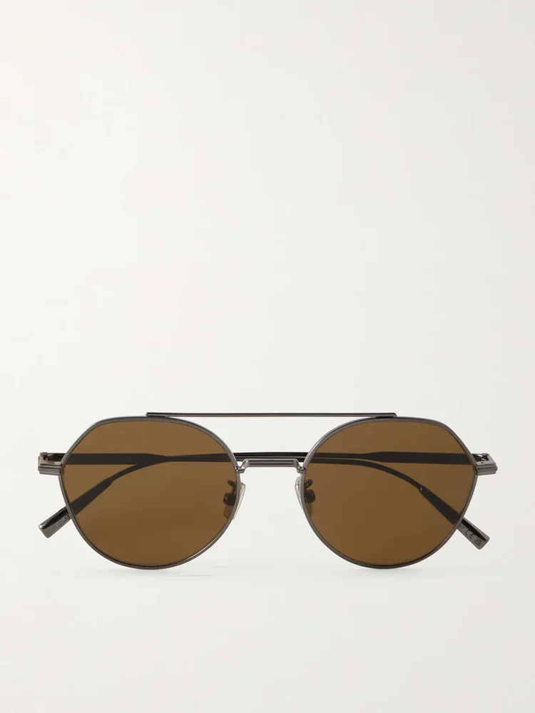DiorBlackSuit R6U Aviator-Style Silver-Tone Metal Sunglasses