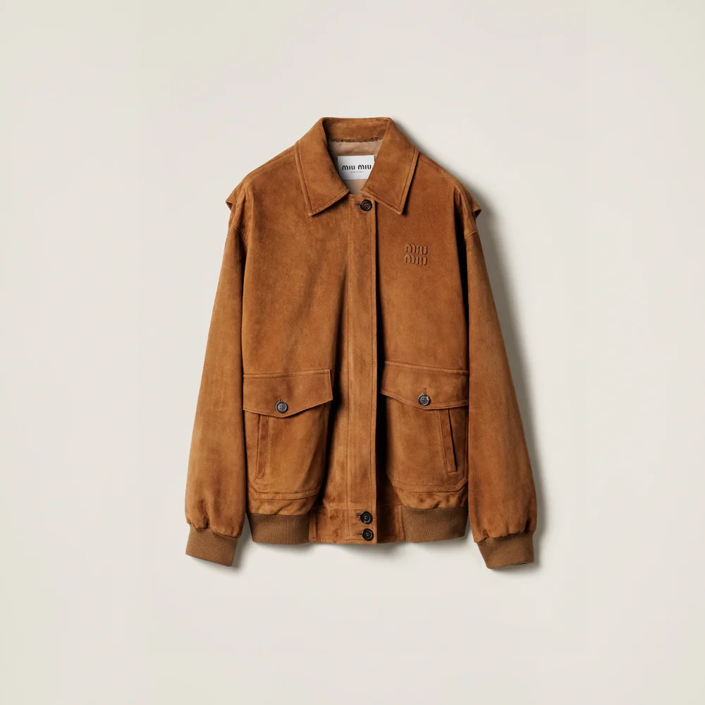 Suede blouson jacket