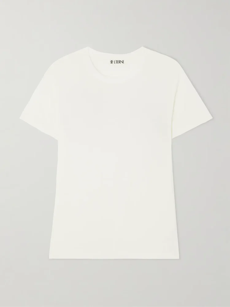 Boyfriend cotton and modal-blend jersey T-shirt