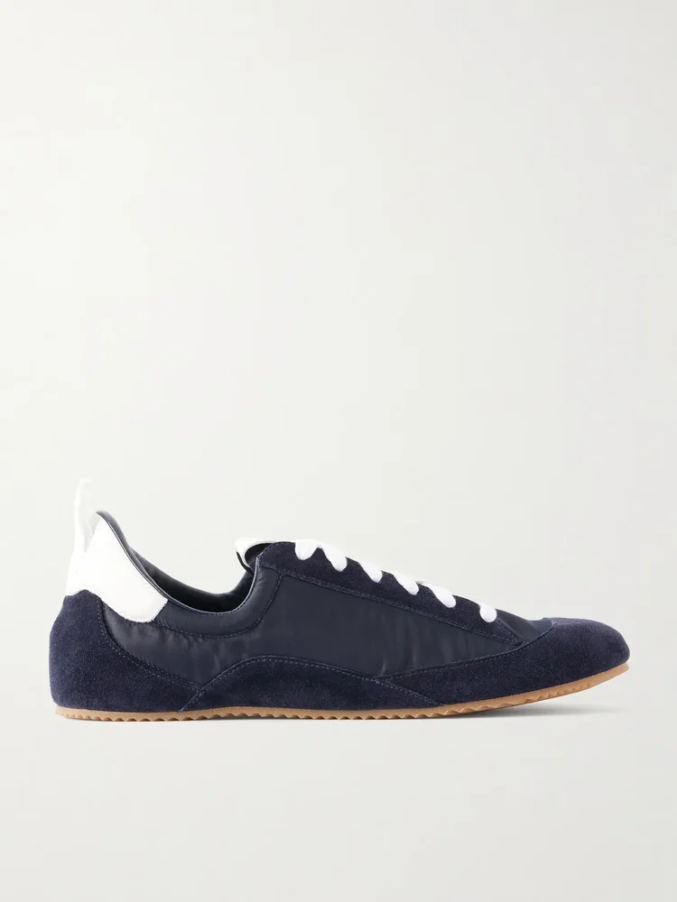 Sacchetto leather and suede-trimmed shell sneakers
