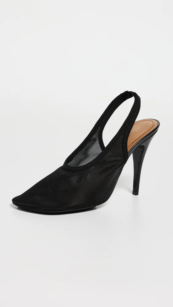 Slingback Stretch Mesh Pumps