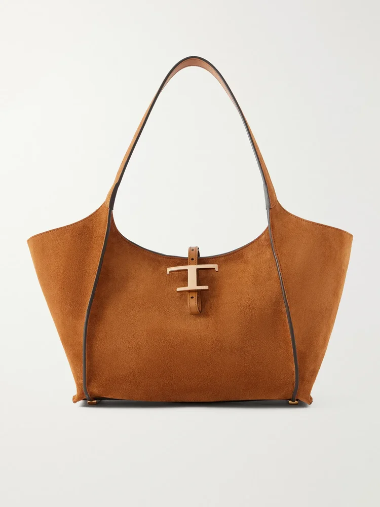 T Timeless small suede shoulder bag