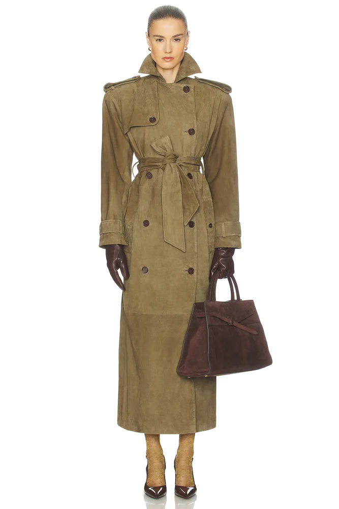 Suede Trench Coat