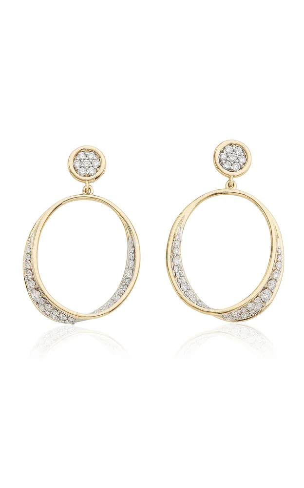18K Yellow and White Gold Diamond Earrings