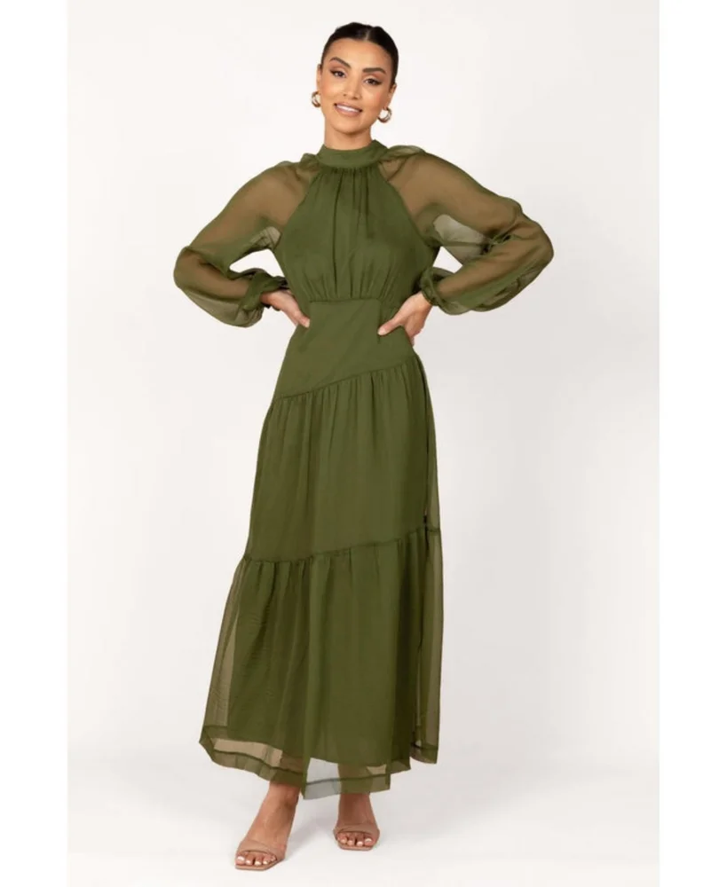 Julip Sheer Long Sleeve Maxi Dress