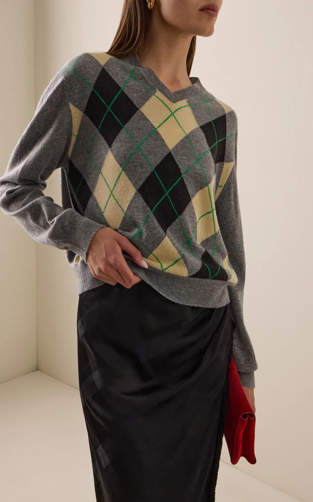 The Academy Argyle Cashmere Sweater