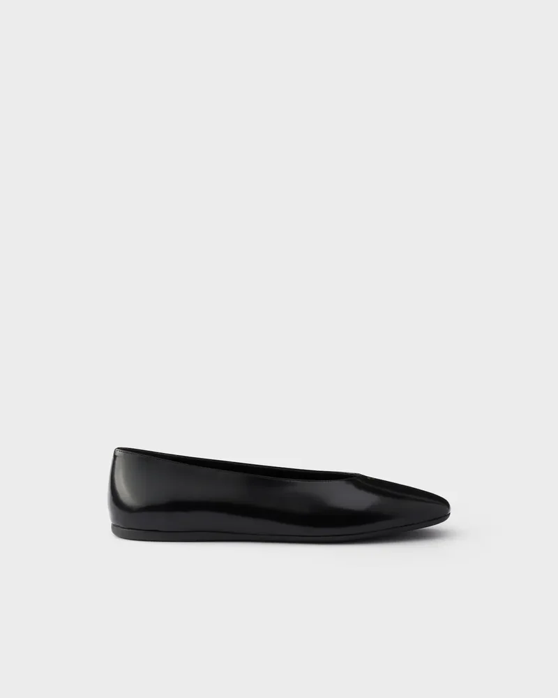 Brushed leather ballerinas