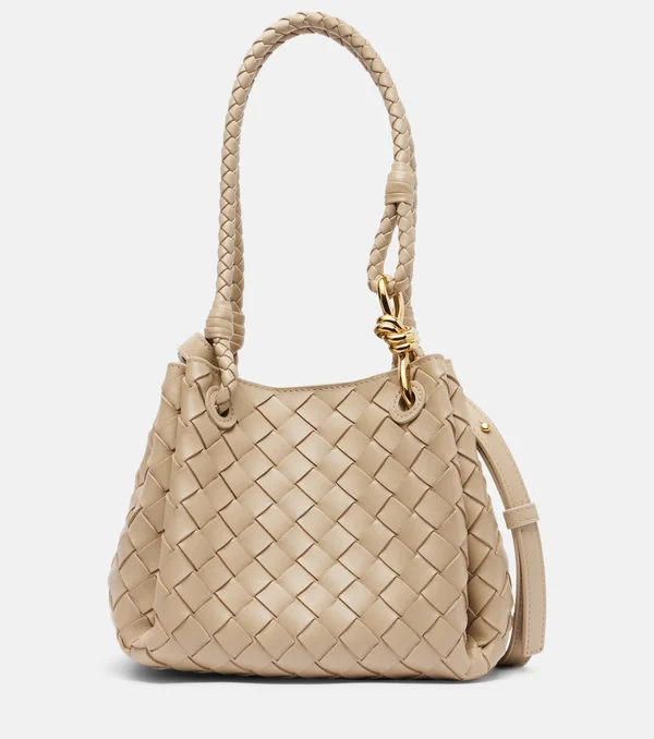 Parachute Small Intrecciato leather tote bag in beige - Bottega Veneta