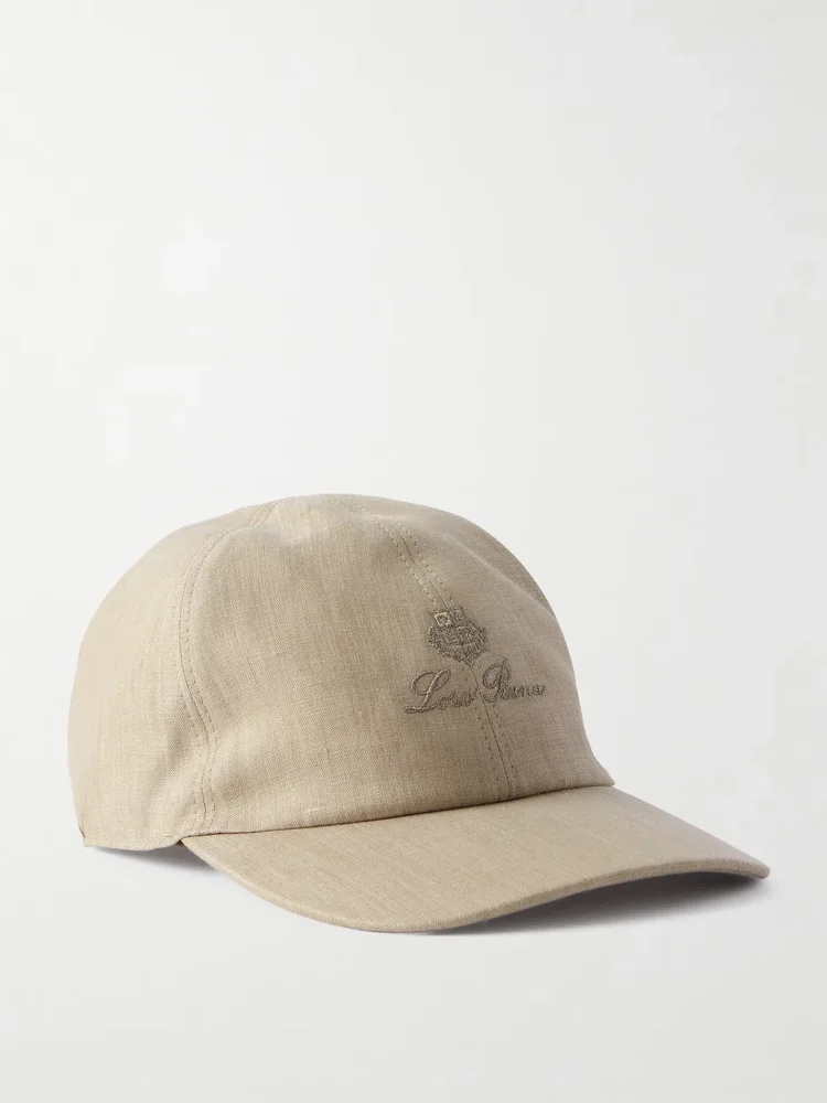 Logo-Embroidered Linen Baseball Cap