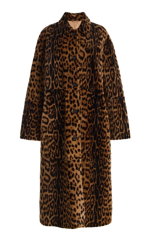 Davelle Leopard Shearling Coat