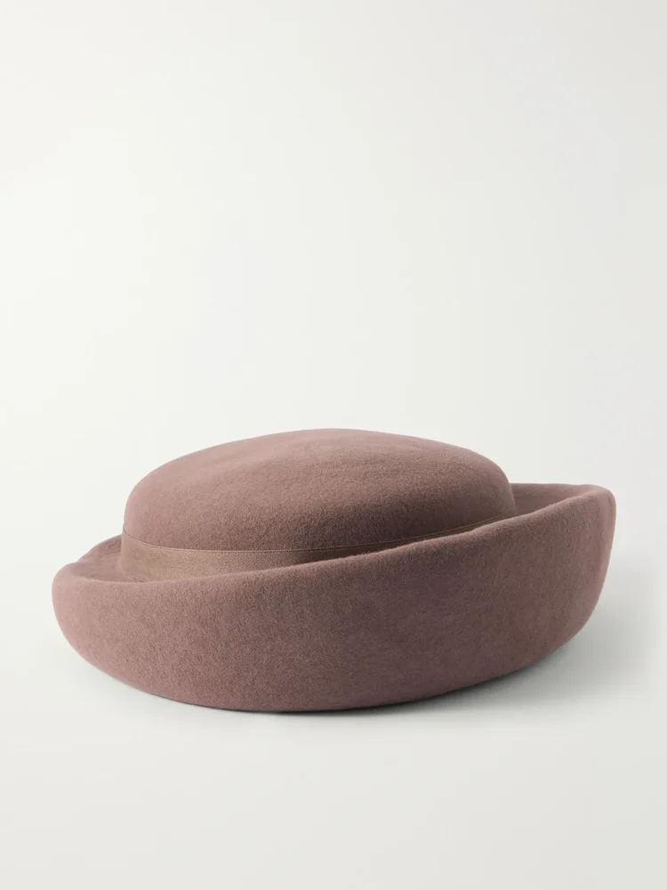 Laura wool and cotton-blend felt pillbox hat