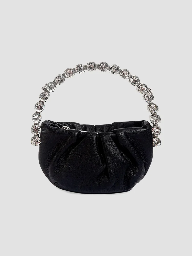 Micro Eternity Crystal-Embellished Leather Convertible Clutch
