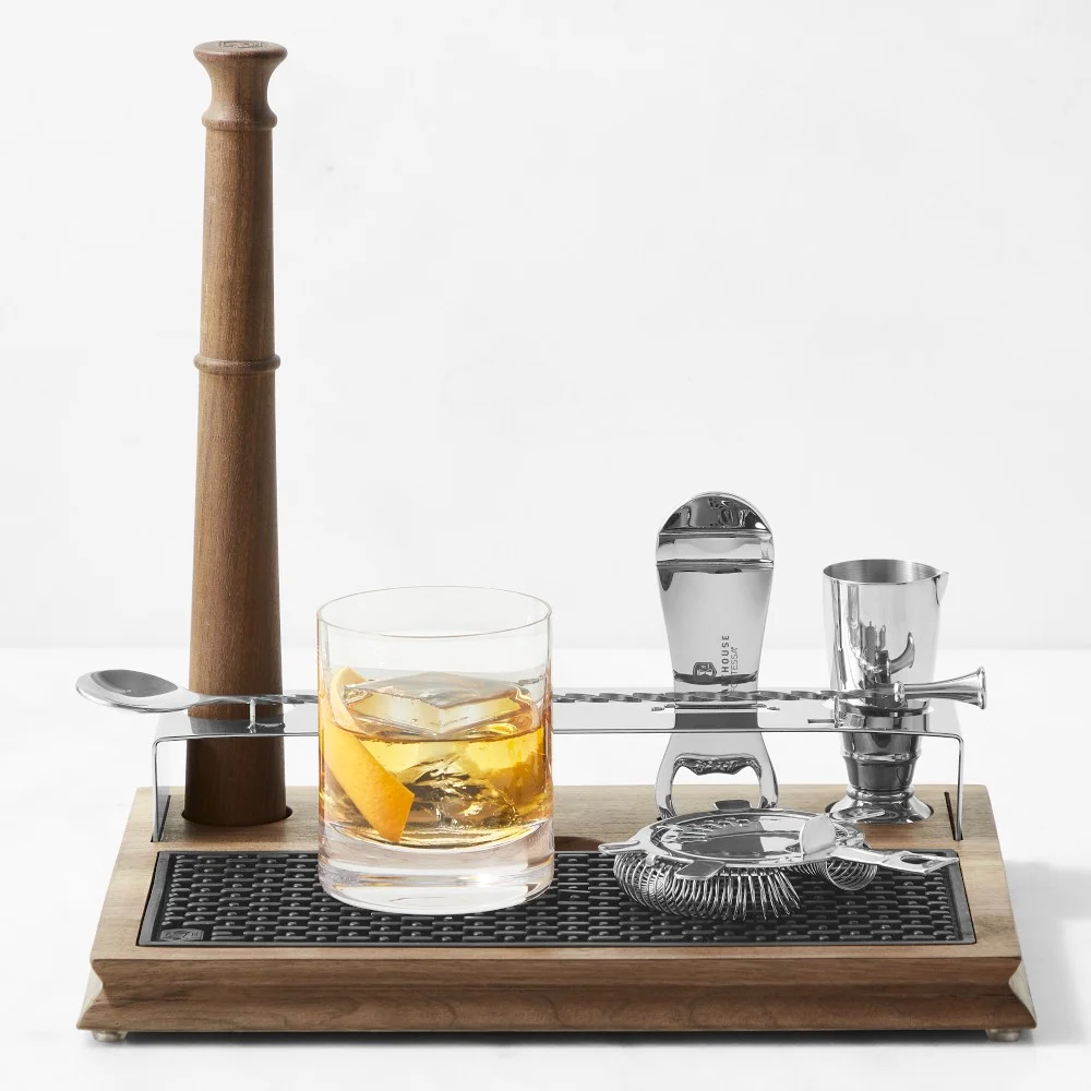 Bar Tools with Stand & Bar Mat
