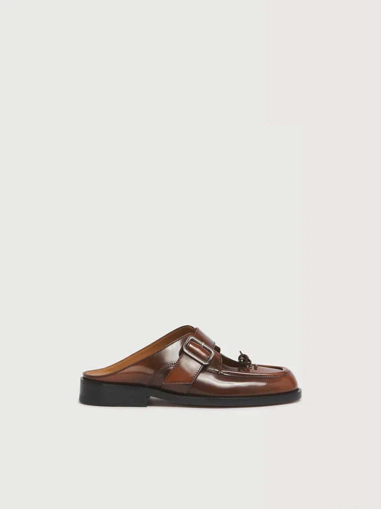 Brown Leather Buckle Sabot