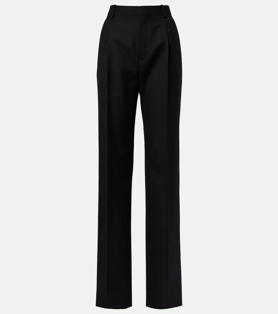 Wool wide-leg pants