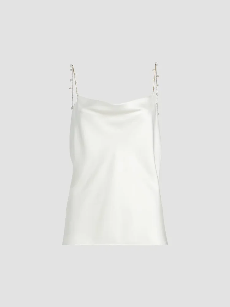 Busy Cowlneck Silk-Blend Blouse