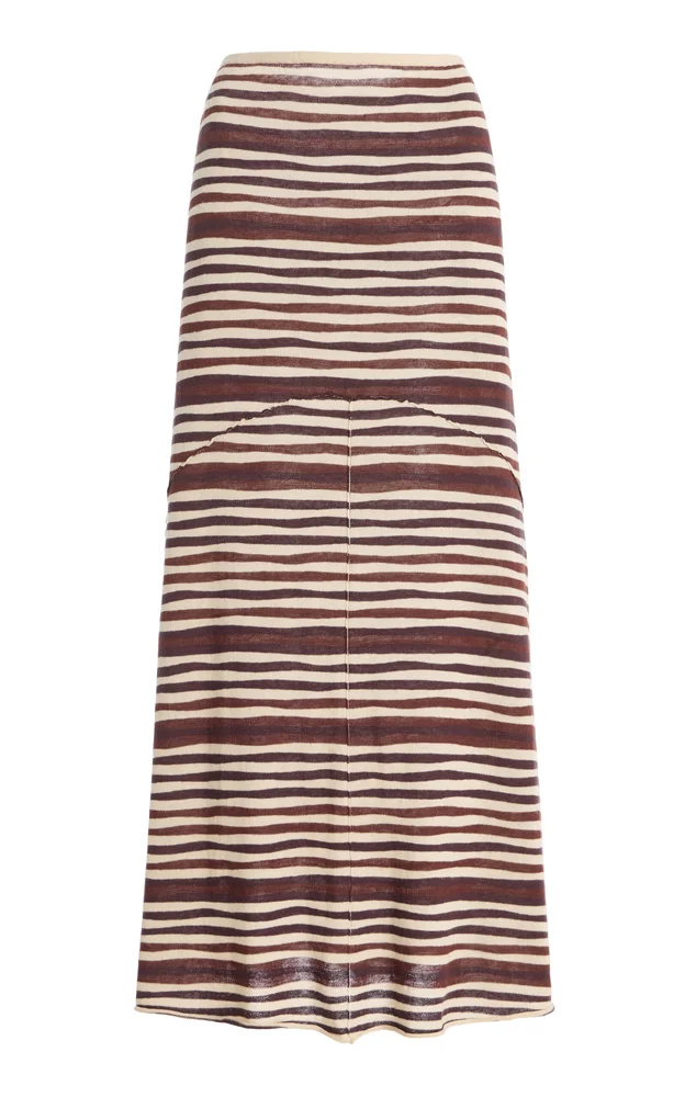 Exclusive Striped Knit Midi Skirt