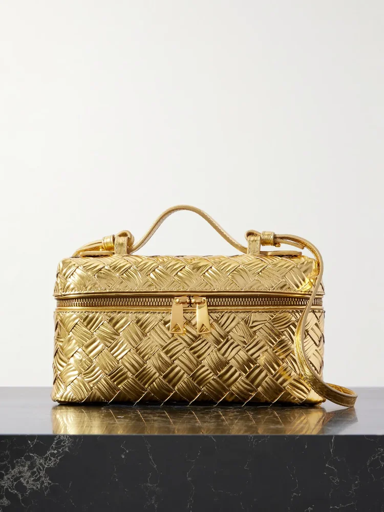 Bang Bang Intrecciato metallic leather shoulder bag