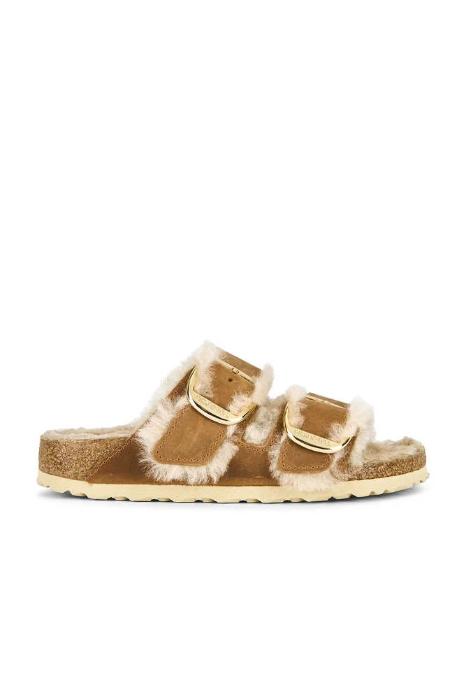 Arizona Big Buckle Shearling Sandal
