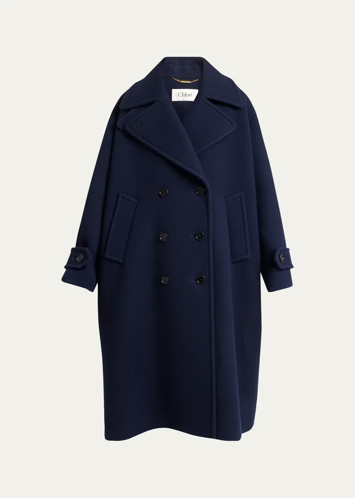Virgin Wool-Blend Double-Breasted Coat