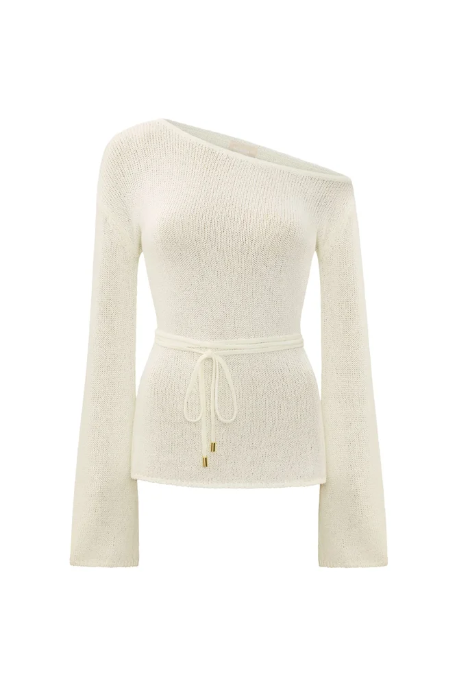 Galapagos Sweater, Ivory Open Knit