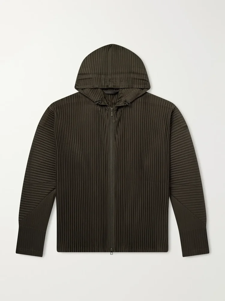 July Pleated Zip-Up Hoodie