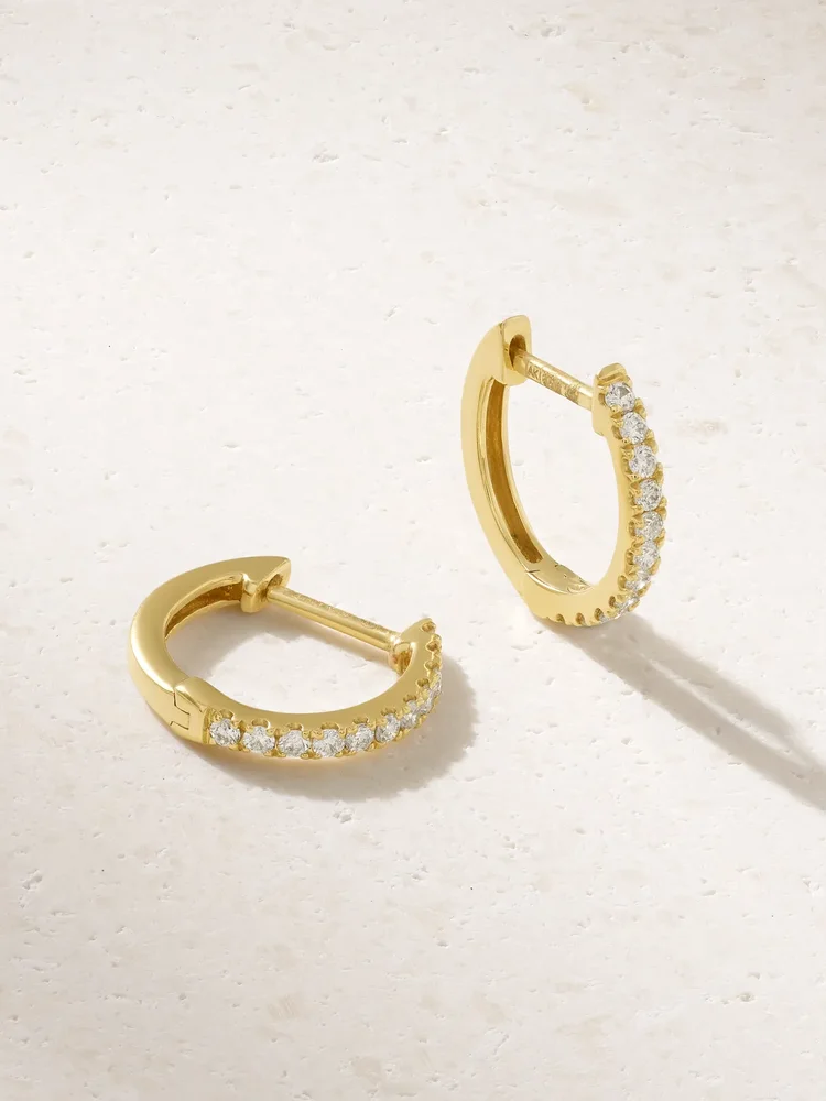Huggies 18-karat gold diamond earrings