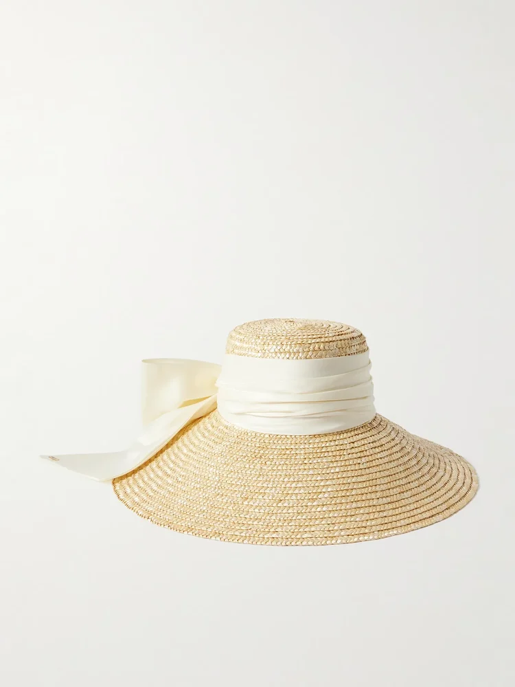 Mirabel grosgrain-trimmed straw sunhat