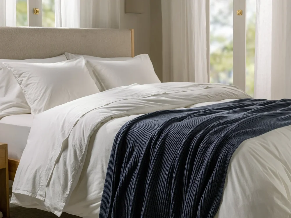 Organic Rib Knit Throw