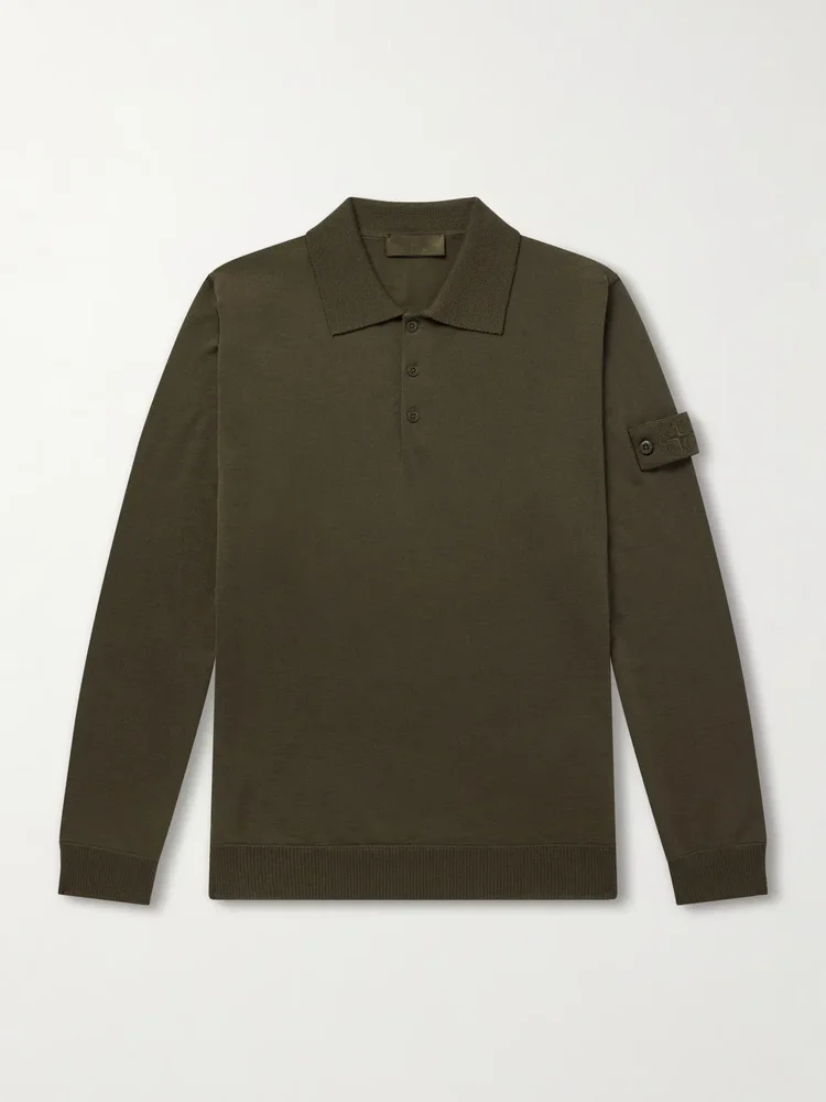 STONE ISLAND GHOST Virgin Wool Polo Shirt