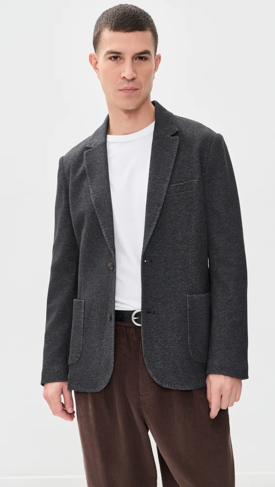 Lorenz Single Breasted Knit Blazer (Night Heather)