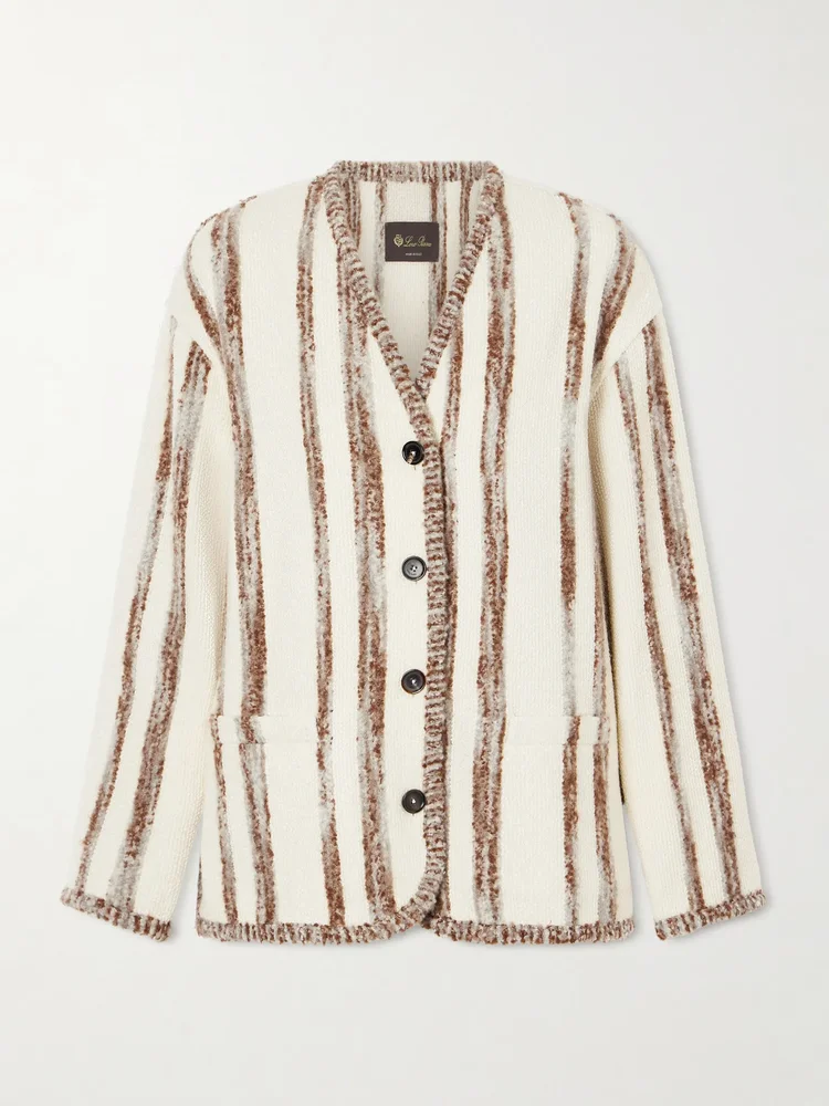 Wave Guava striped bouclé jacket