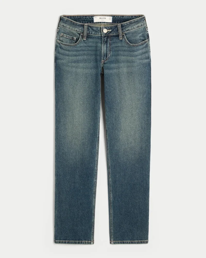 Low-Rise Straight Jeans (medium wash)