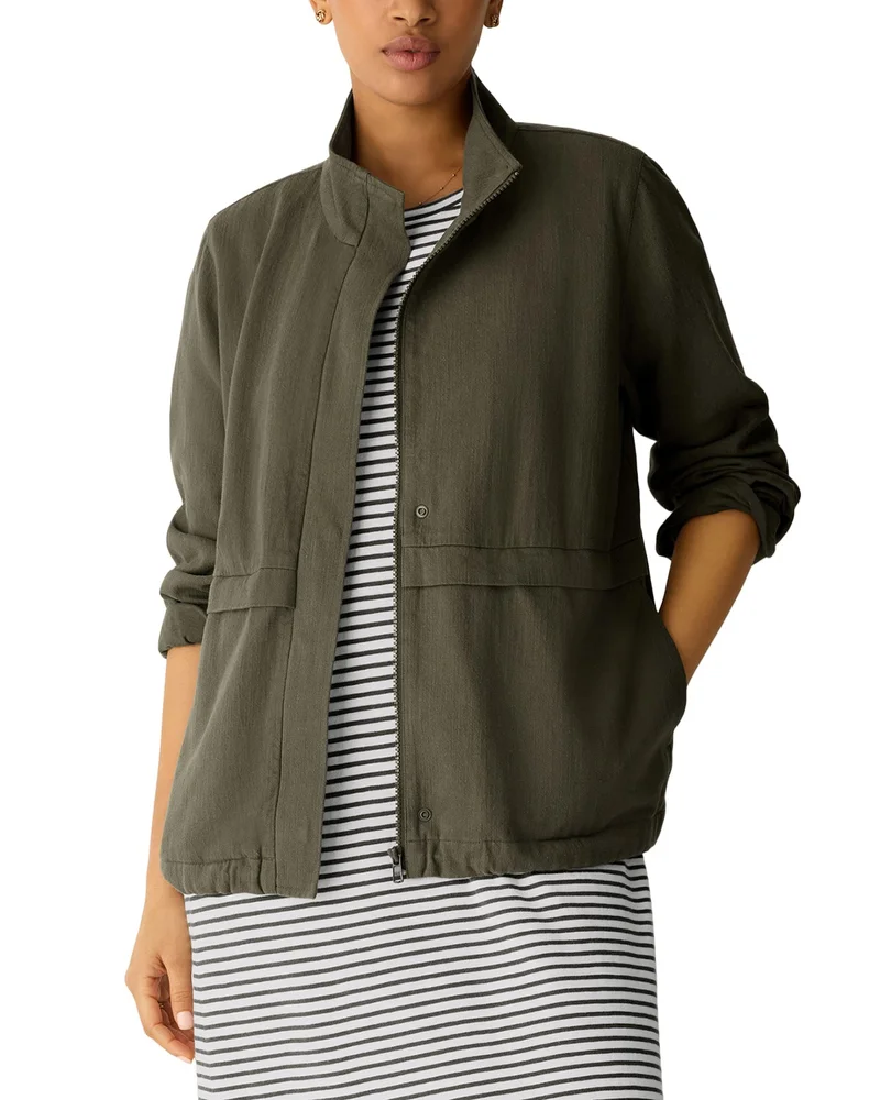 Mock Neck Zippered Jacket