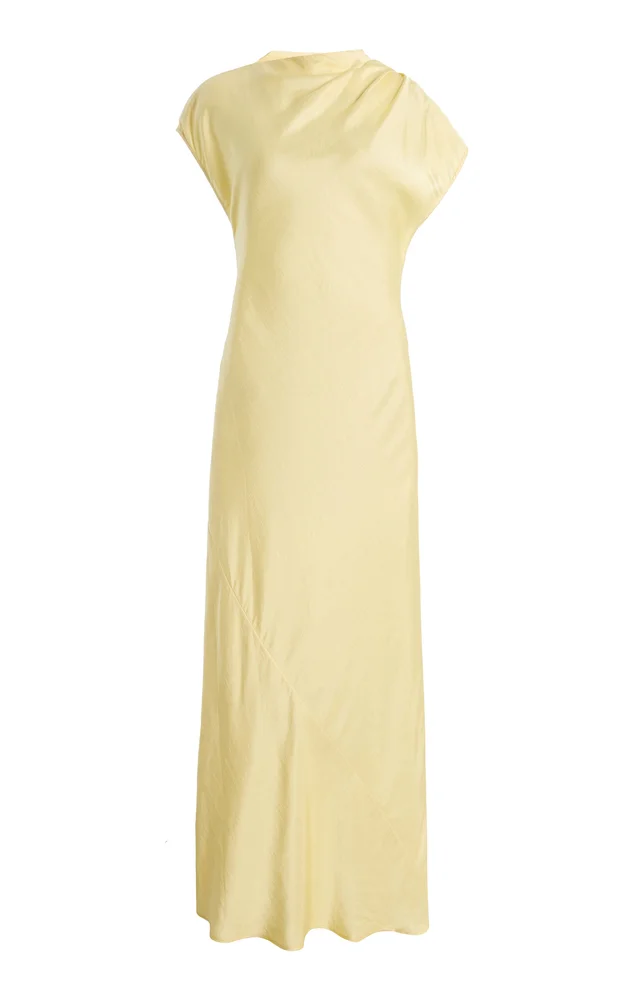 Faro Draped Crepe Maxi Dress