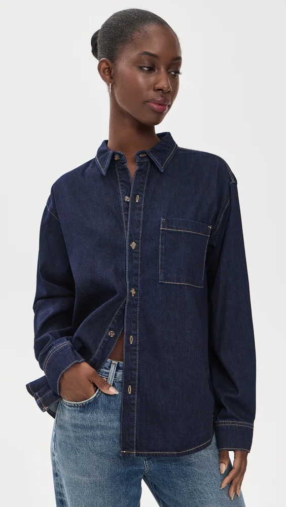 The Denim Oversized Button Down Shirt