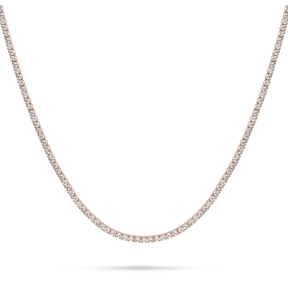 CZ Tennis Choker Necklace in Sterling Silver