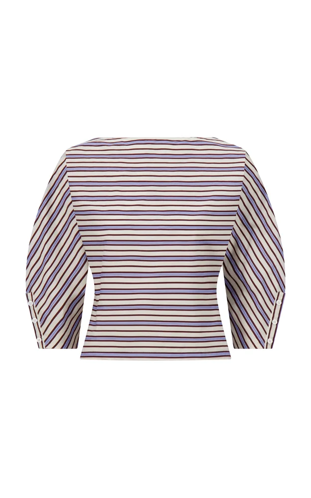Striped Cotton Dolman Sleeve Top