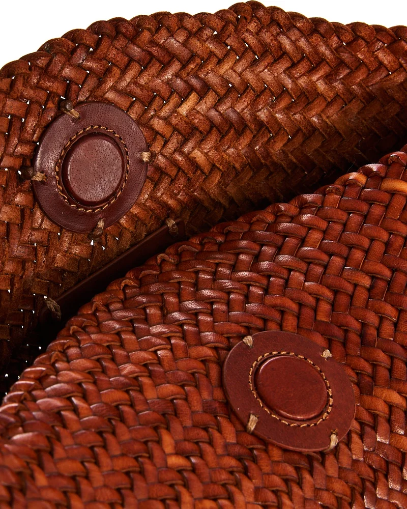 Corsina Woven Leather Crossbody Bag
