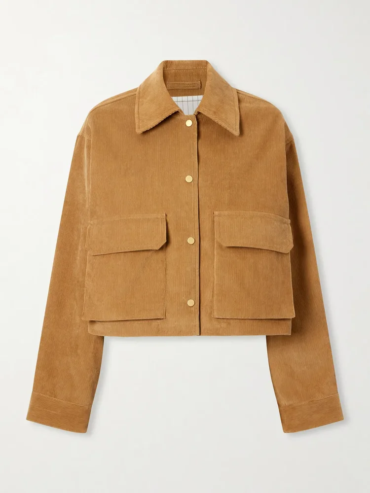 Organic cotton ribbed cropped jacket